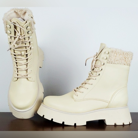 Circus by Sam Edelman Women's Larsa Ivory Cream Combat Boot Saks Fifth Ave NWT - Picture 8 of 16